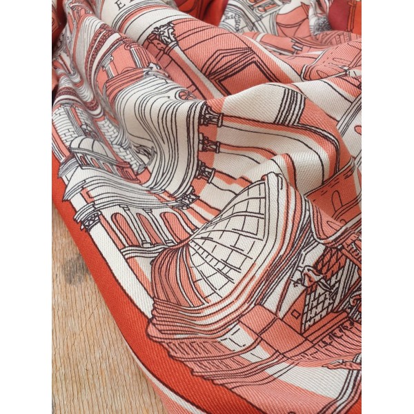 Inoui Editions šilko ir modalo skara ROMA TERRACOTTA